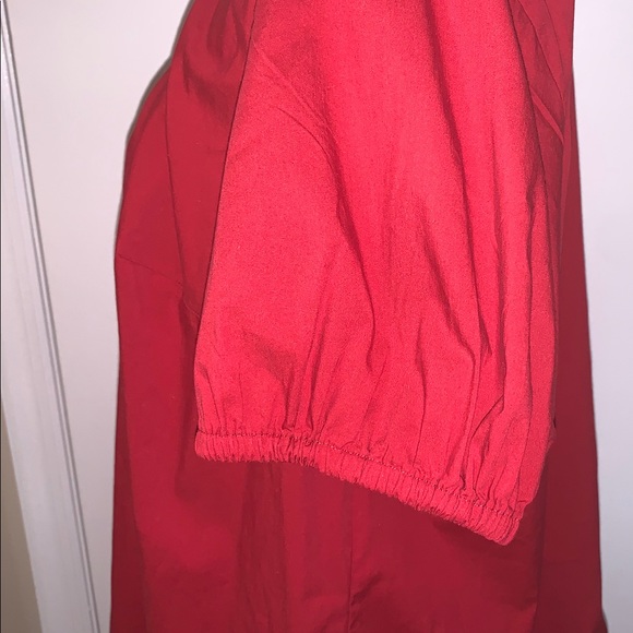 Red Eloquii Short Sleeve Metal Accent Top - Picture 3 of 6